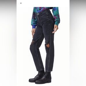 PAIGE Black Distressed Boyfriend Jeans J22